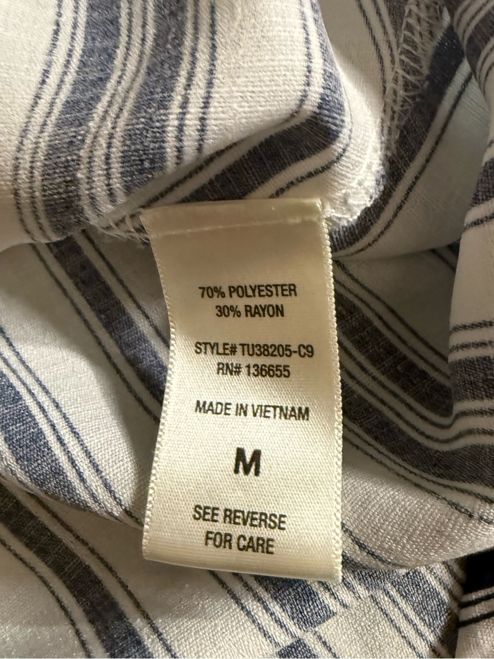 West Kei Navy and White Striped Wrap Blouse - Picture 4 of 5